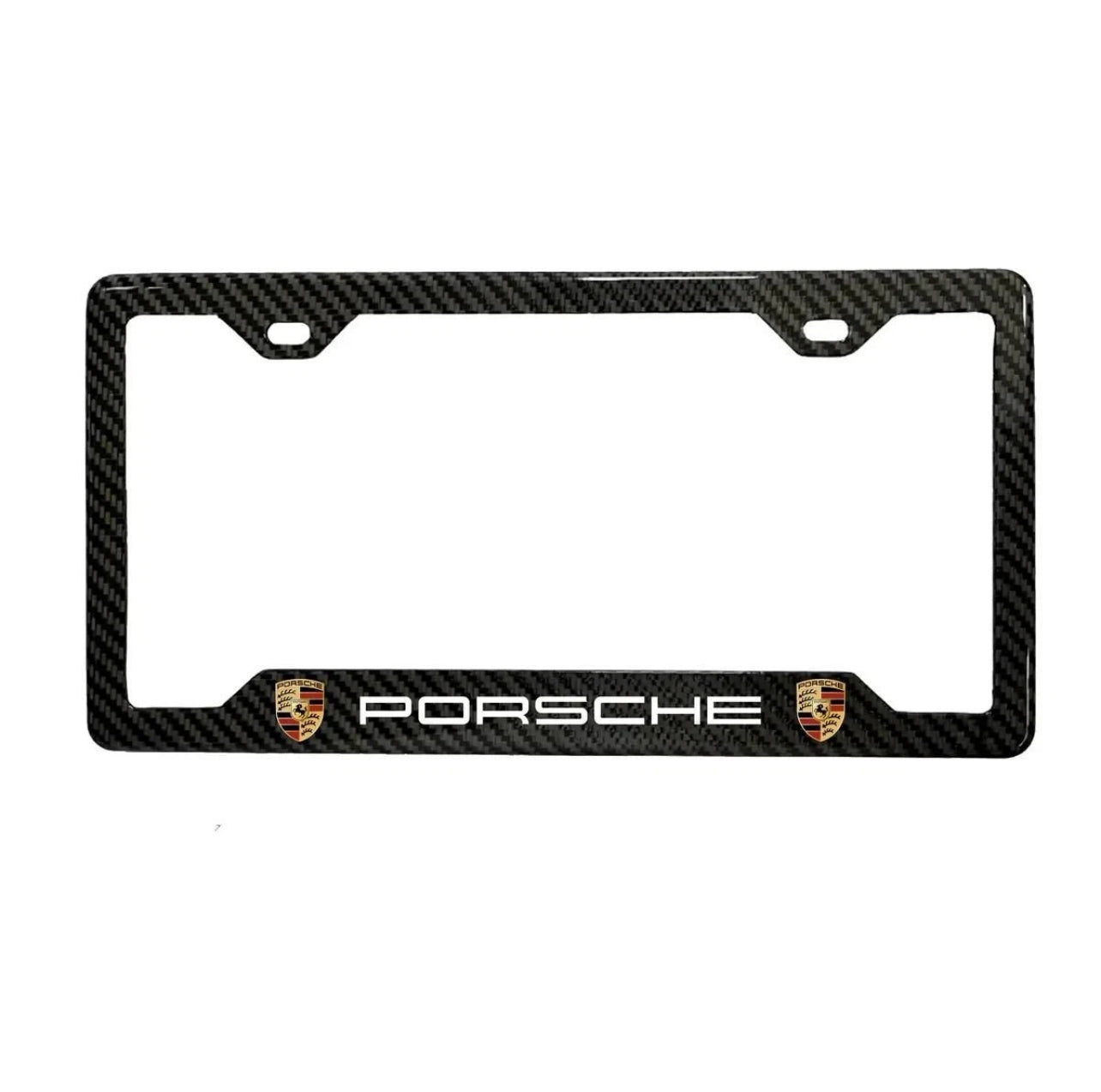 PORSCHE 100% REAL CARBON FIBER CAR LICENSE PLATE FRAME