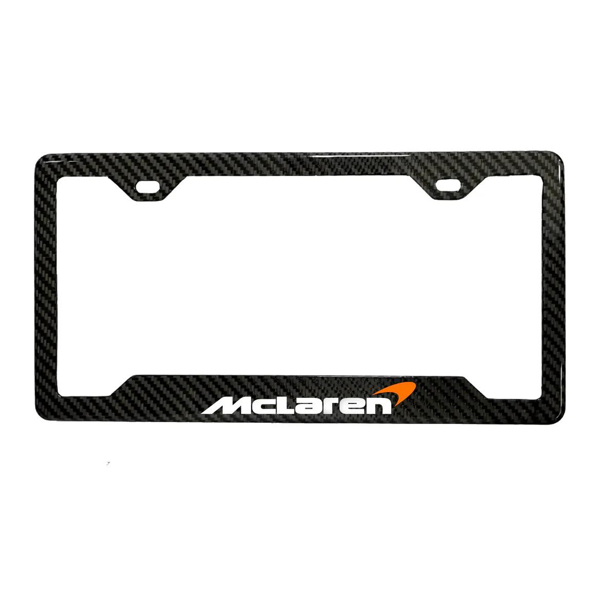 MCLAREN 100% REAL CARBON FIBER CAR LICENSE PLATE FRAME