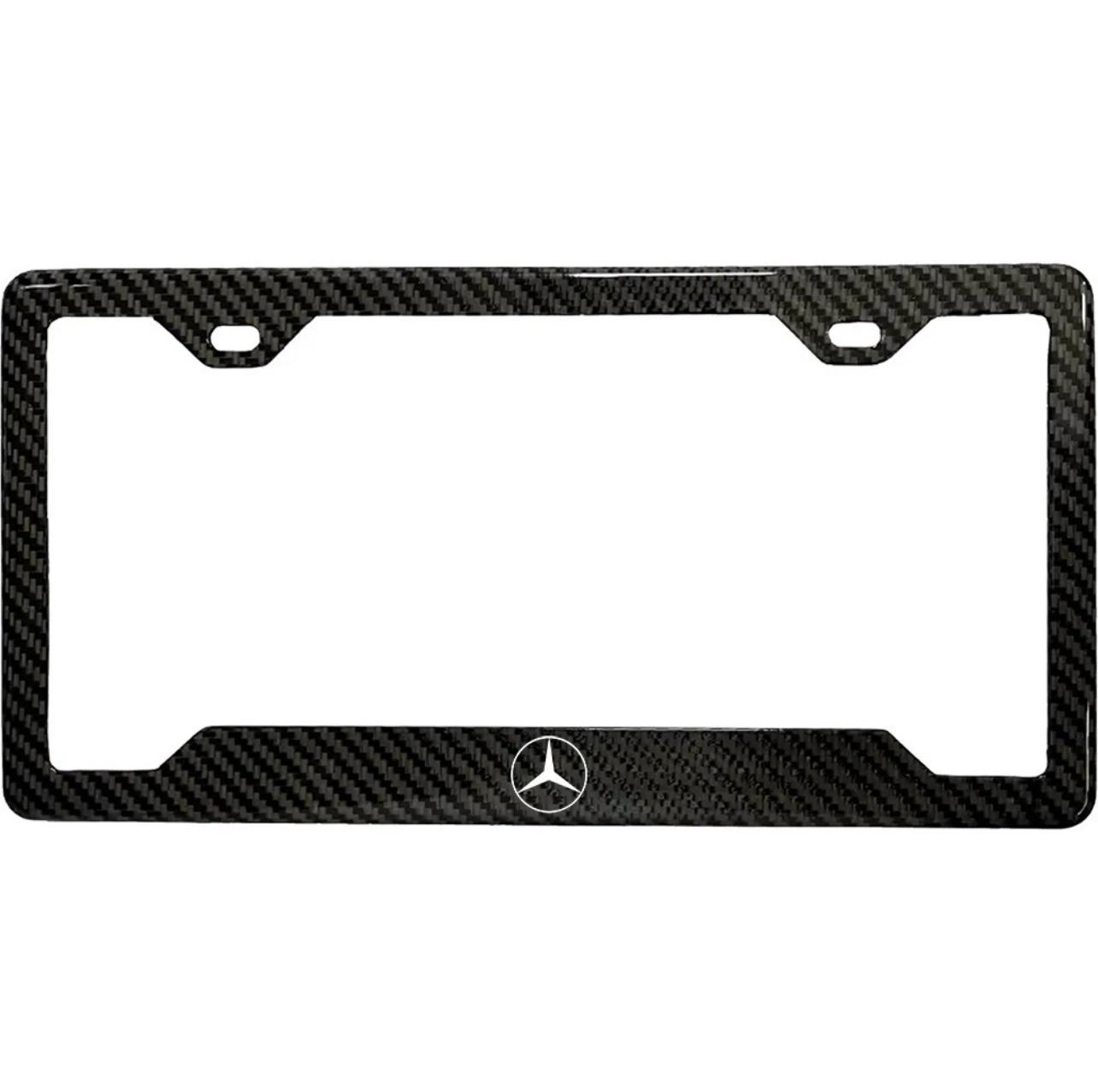 MERCEDES-BENZ 100% REAL CARBON FIBER CAR LICENSE PLATE FRAME