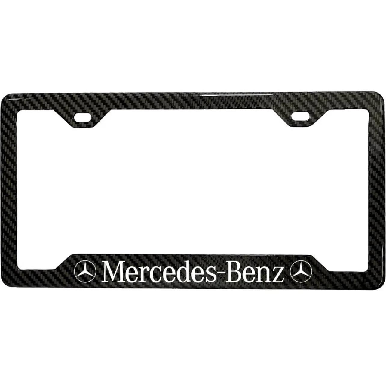 MERCEDES-BENZ 100% REAL CARBON FIBER CAR LICENSE PLATE FRAME