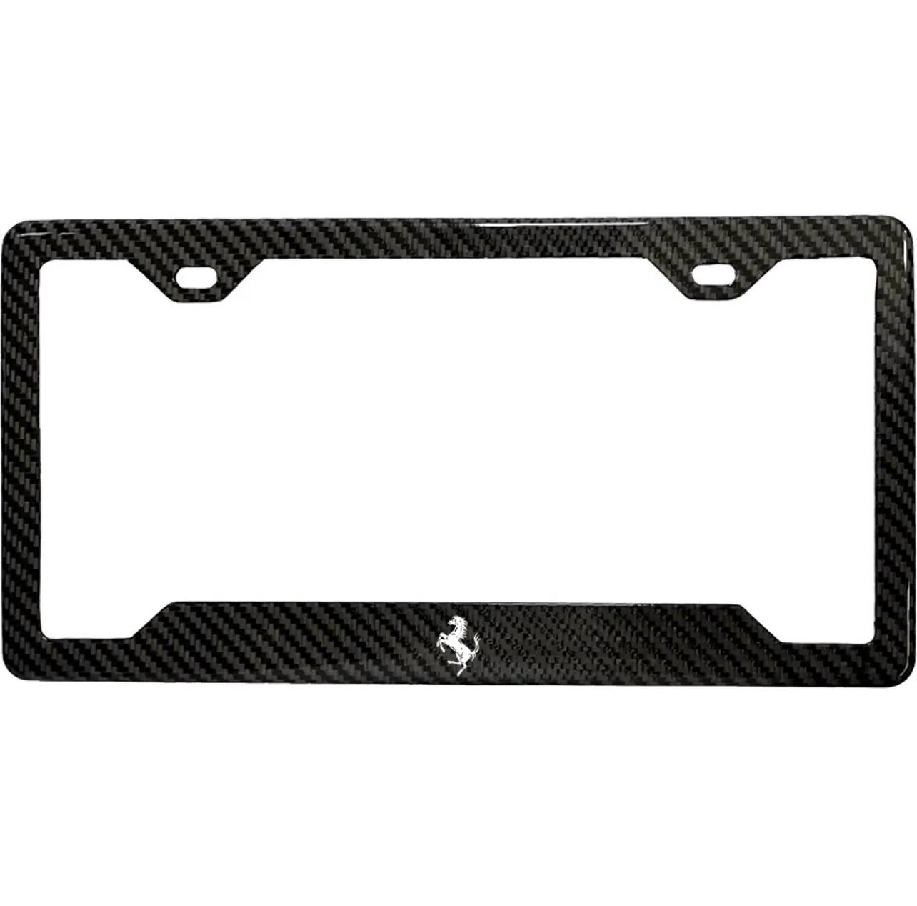 FERRARI 100% REAL CARBON FIBER CAR LICENSE PLATE FRAME