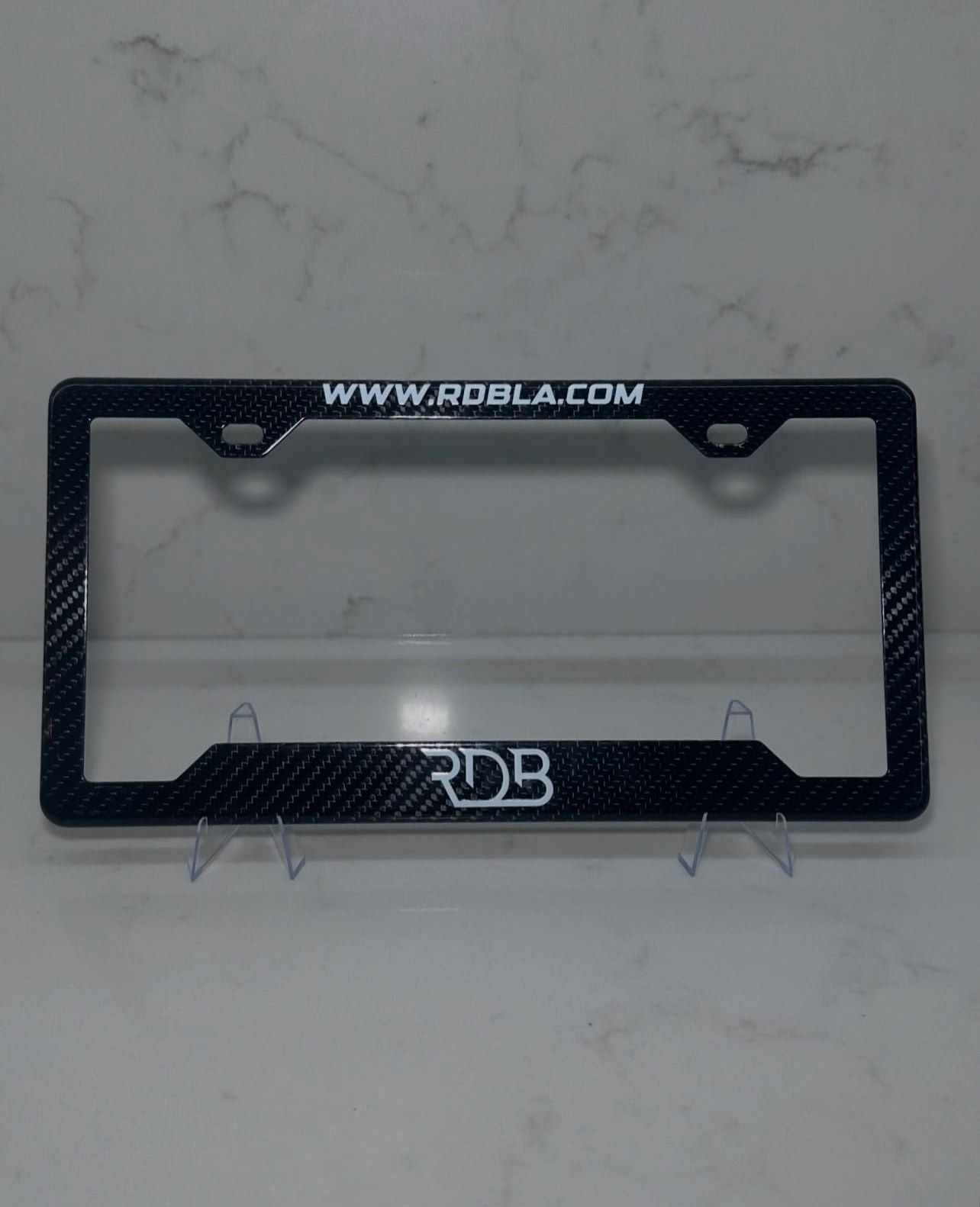 CUSTOM LOGO HERE 100% REAL CARBON FIBER CAR LICENSE PLATE FRAME