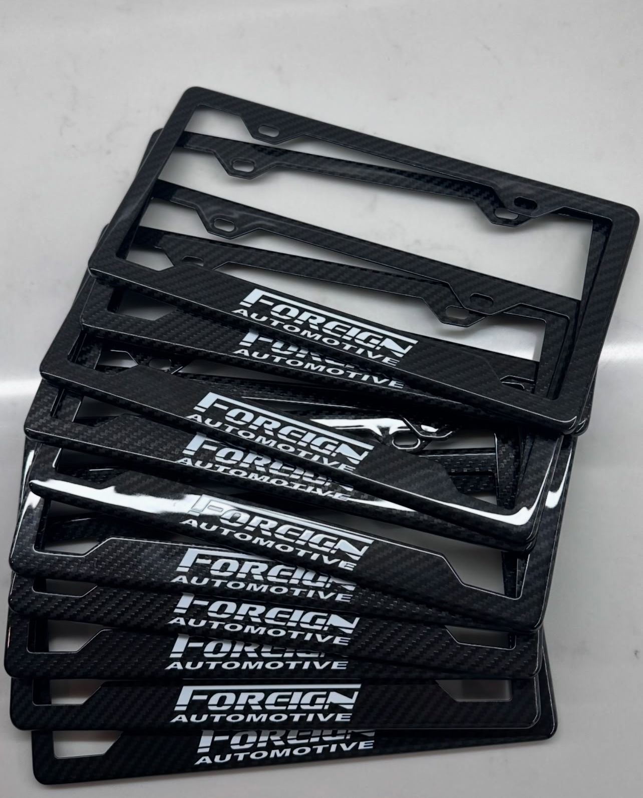 CUSTOM LOGO HERE 100% REAL CARBON FIBER CAR LICENSE PLATE FRAME