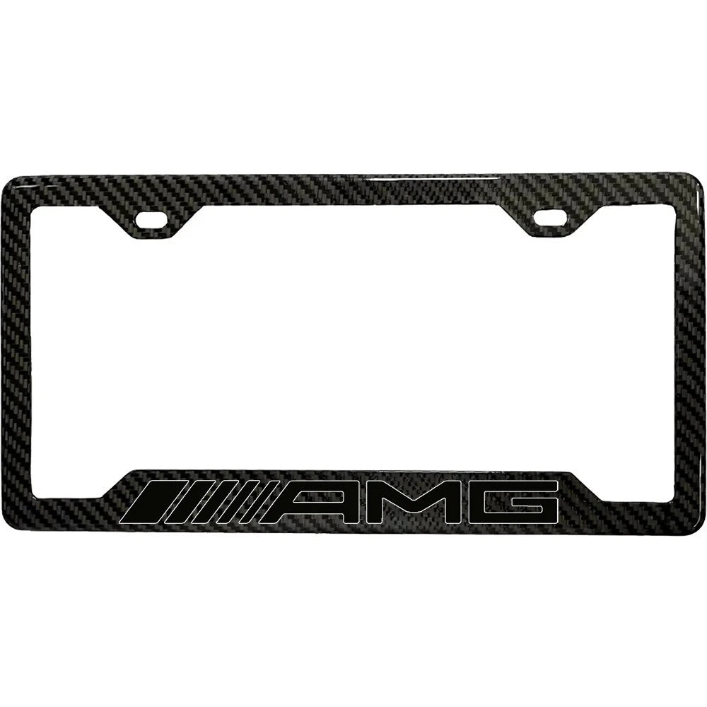 AMG 100% REAL CARBON FIBER CAR LICENSE PLATE FRAME