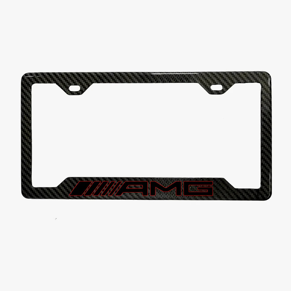 AMG 100% REAL CARBON FIBER CAR LICENSE PLATE FRAME