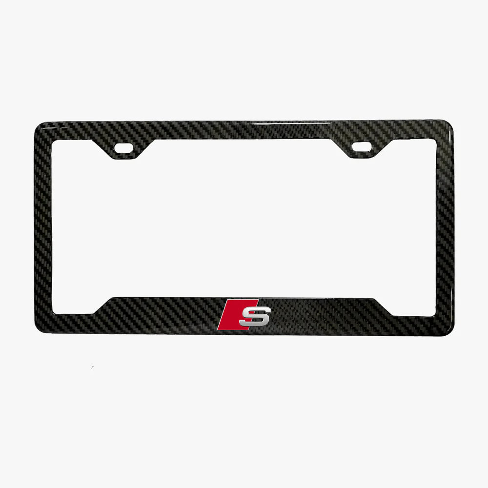 AUDI S 100% REAL CARBON FIBER CAR LICENSE PLATE FRAME