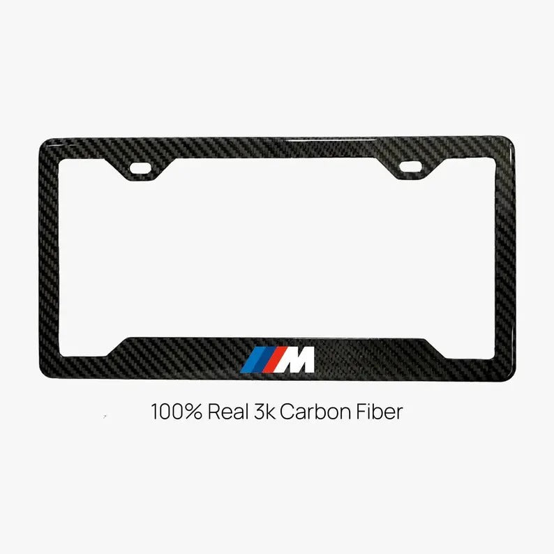 BMW M 100% REAL CARBON FIBER CAR LICENSE PLATE FRAME