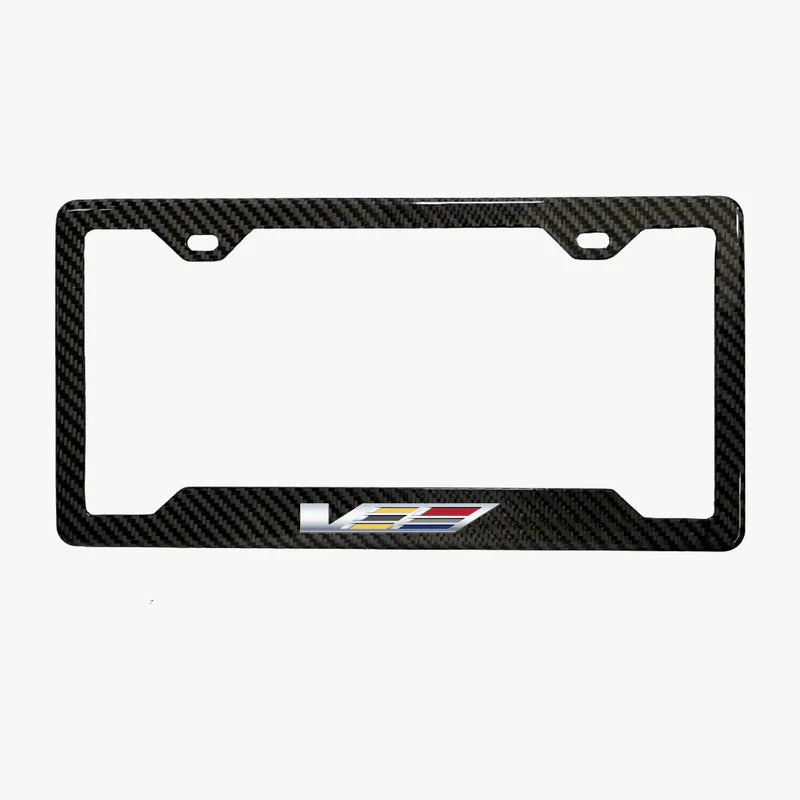 CADILLAC V 100% REAL CARBON FIBER CAR LICENSE PLATE FRAME