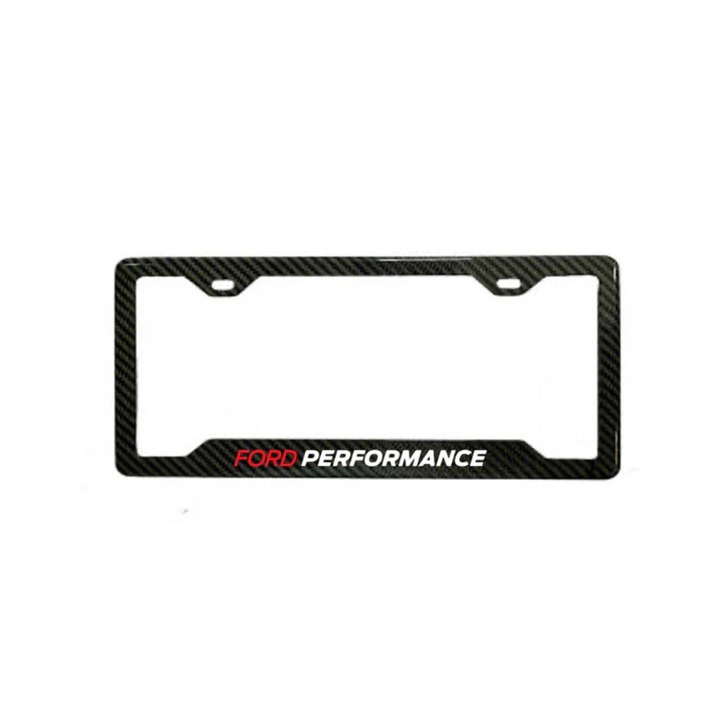 FORD PERFORMANCE 100% REAL CARBON FIBER CAR LICENSE PLATE FRAME