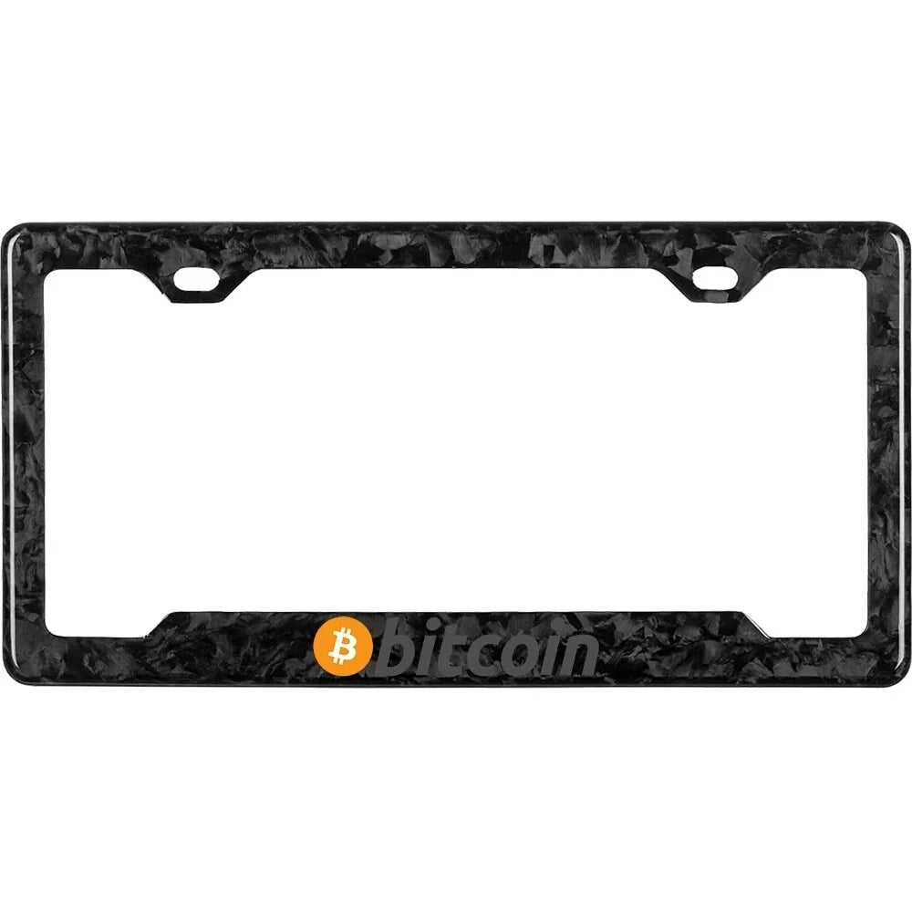 BITCOIN 100% REAL CARBON FIBER CAR LICENSE PLATE FRAME