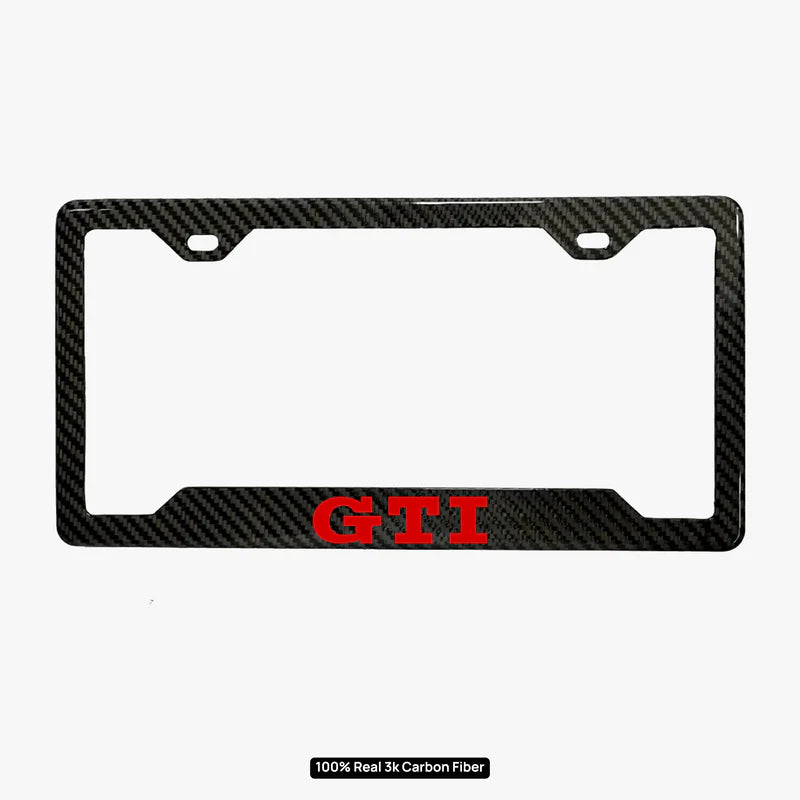 VW GTI 100% REAL CARBON FIBER CAR LICENSE PLATE FRAME