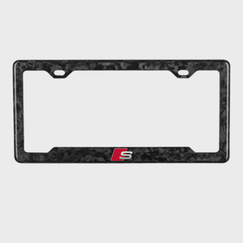 AUDI S 100% REAL CARBON FIBER CAR LICENSE PLATE FRAME