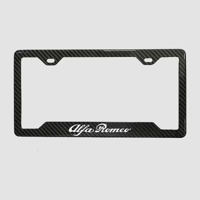 ALFA ROMEO 100% REAL CARBON FIBER CAR LICENSE PLATE FRAME