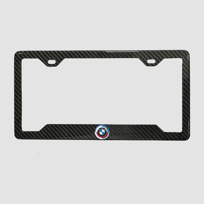 BMW 50th Anniversary 100% REAL CARBON FIBER CAR LICENSE PLATE FRAME