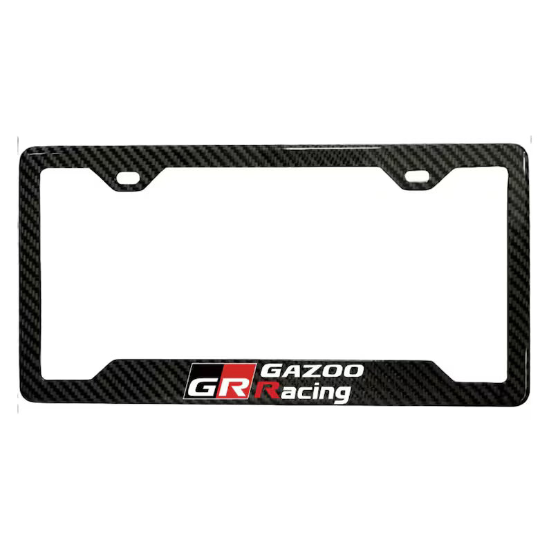 TOYOTA GAZOO RACING 100% REAL CARBON FIBER CAR LICENSE PLATE FRAME