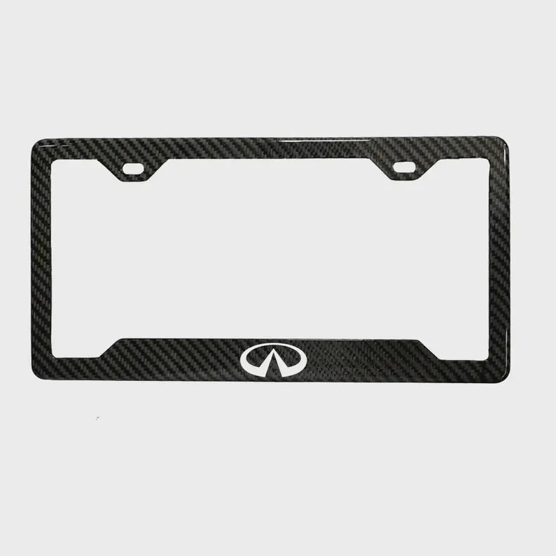 Infiniti 100% REAL CARBON FIBER CAR LICENSE PLATE FRAME