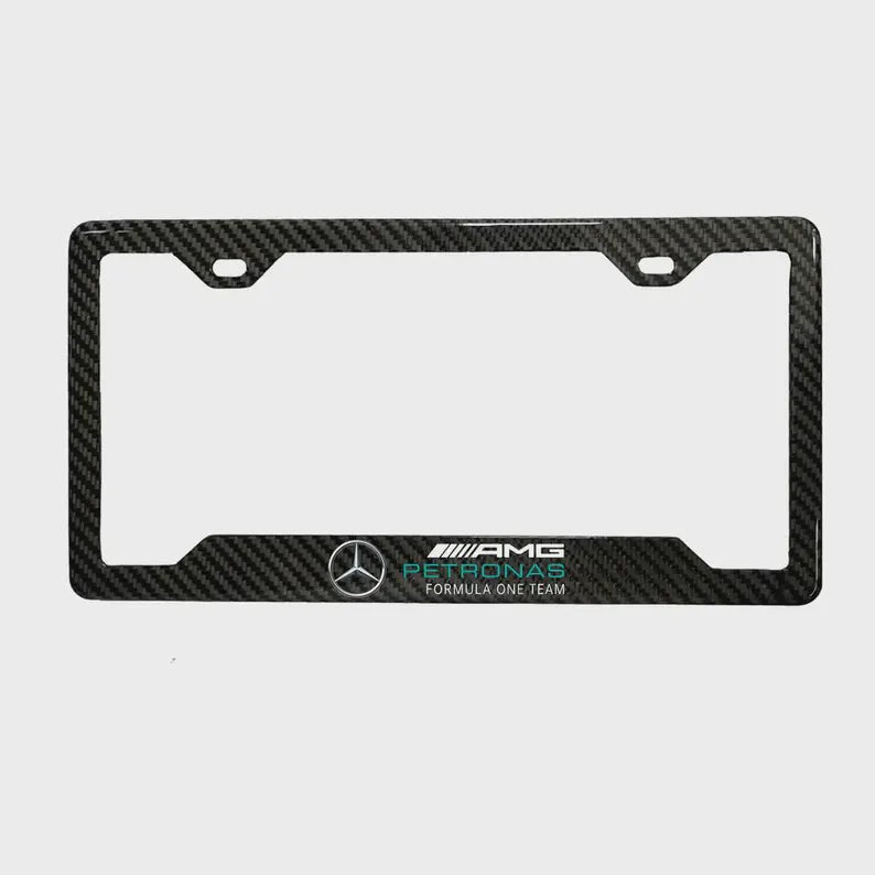 AMG F1 Petronas 100% REAL CARBON FIBER CAR LICENSE PLATE FRAME