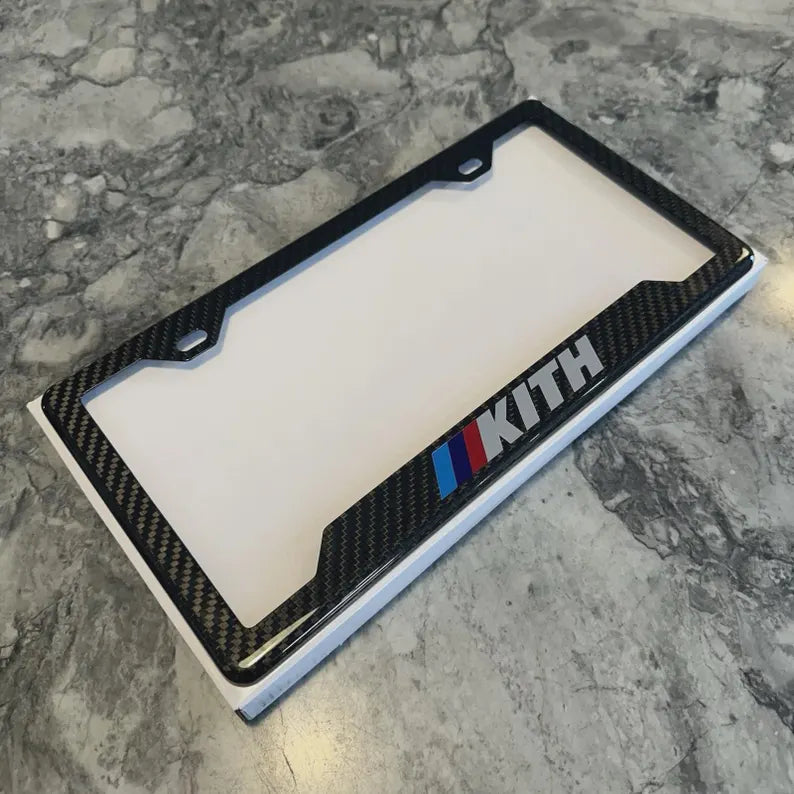 BMW KITH 100% REAL CARBON FIBER CAR LICENSE PLATE FRAME