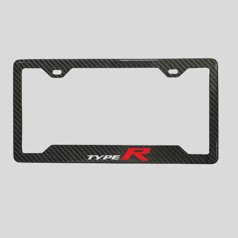 HONDA TYPE R 100% REAL CARBON FIBER CAR LICENSE PLATE FRAME
