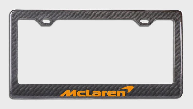MCLAREN 100% REAL CARBON FIBER CAR LICENSE PLATE FRAME