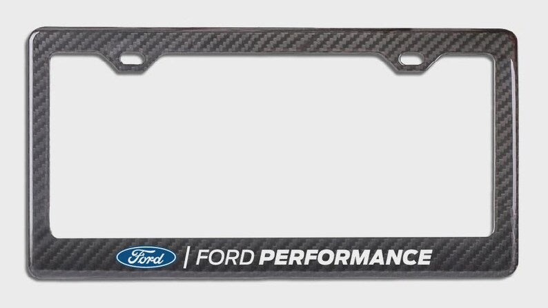 FORD PERFORMANCE 100% REAL CARBON FIBER CAR LICENSE PLATE FRAME