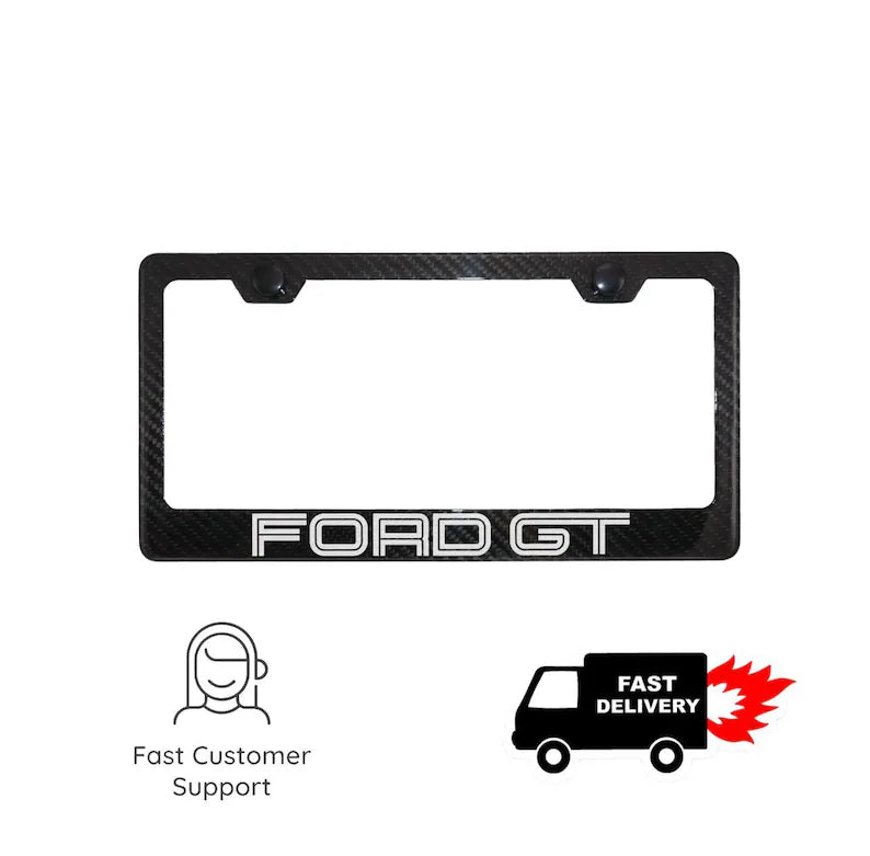 FORD GT 100% REAL CARBON FIBER CAR LICENSE PLATE FRAME