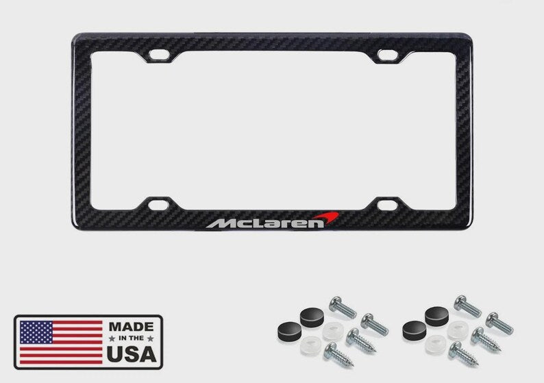 MCLAREN 100% REAL CARBON FIBER CAR LICENSE PLATE FRAME