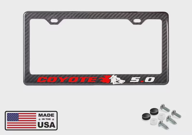 Mustang Coyote 100% Real Carbon Fiber License Plate Frame Ford 5.0 GT