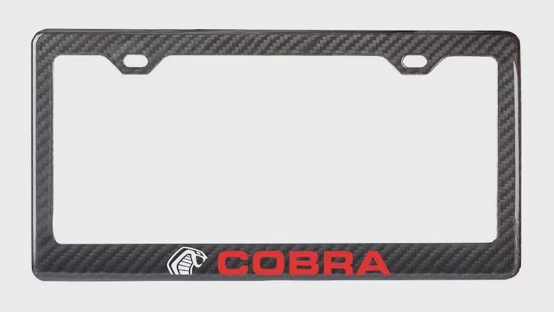 COBRA 100% REAL CARBON FIBER CAR LICENSE PLATE FRAME