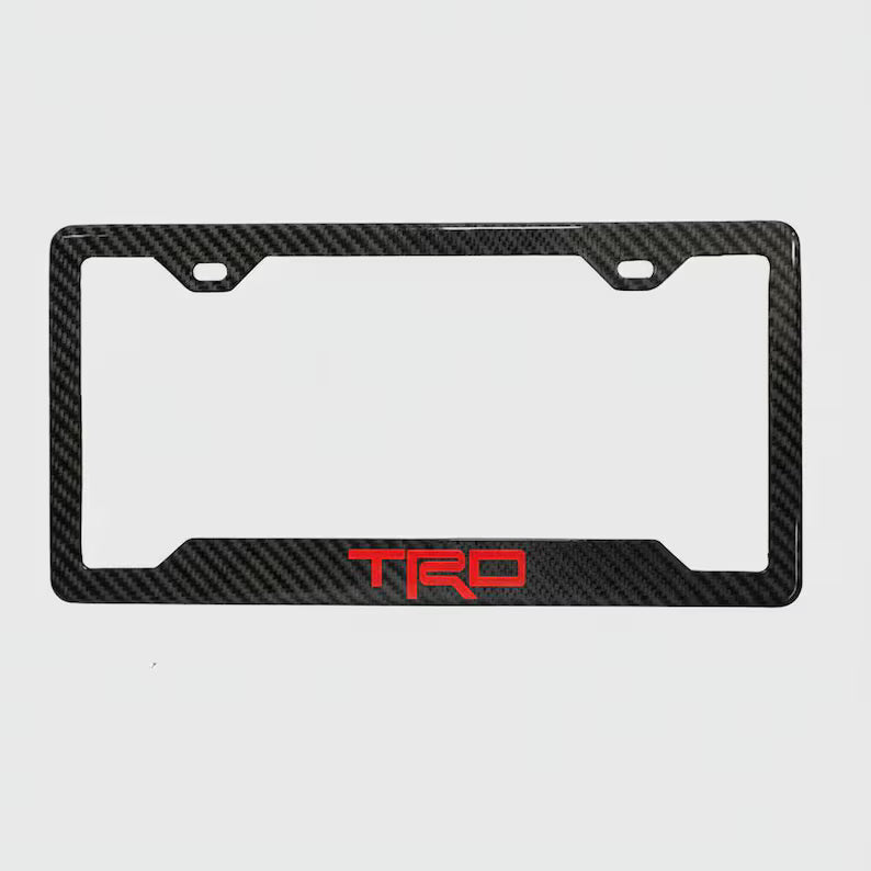 TOYOTA TRD 100% REAL CARBON FIBER CAR LICENSE PLATE FRAME