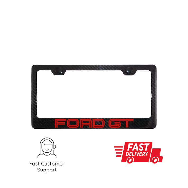 FORD GT 100% REAL CARBON FIBER CAR LICENSE PLATE FRAME