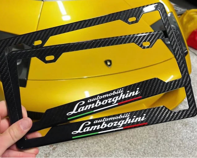 Lamborghini 100% REAL CARBON FIBER CAR LICENSE PLATE FRAME