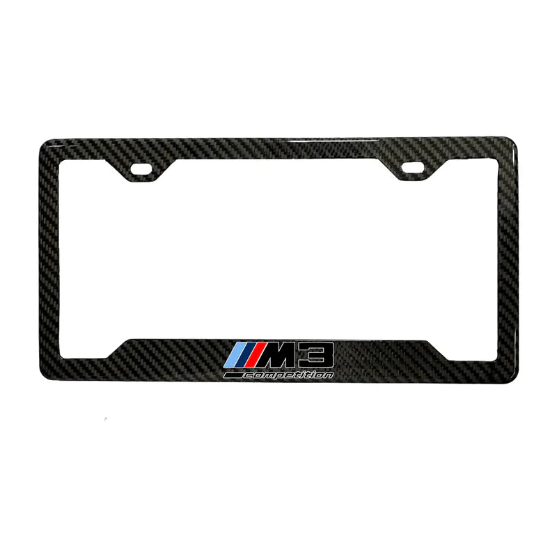 BMW M3 COMPETITON BLACK 100% REAL CARBON FIBER CAR LICENSE PLATE FRAME