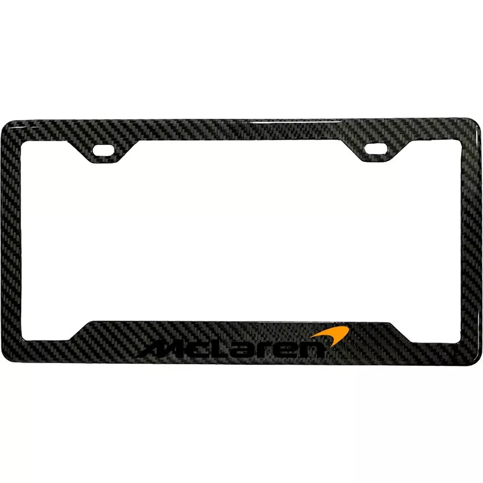MCLAREN 100% REAL CARBON FIBER CAR LICENSE PLATE FRAME