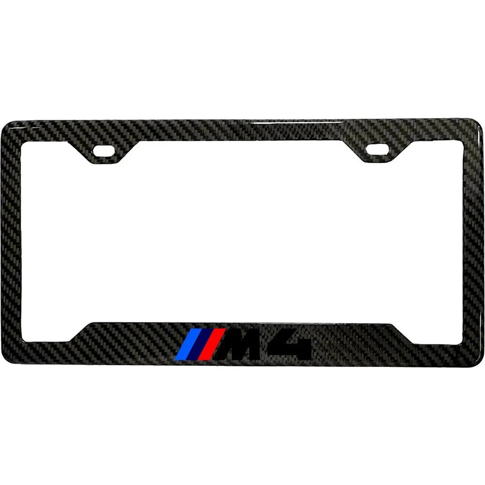BMW M4 BLACK 100% REAL CARBON FIBER CAR LICENSE PLATE FRAME