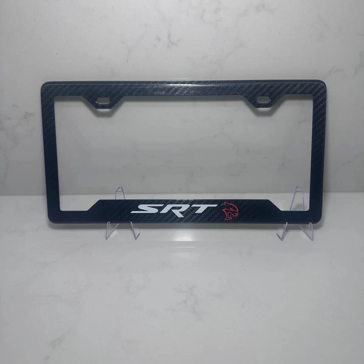 DODGE SRT HELLCAT 100% REAL CARBON FIBER CAR LICENSE PLATE FRAME