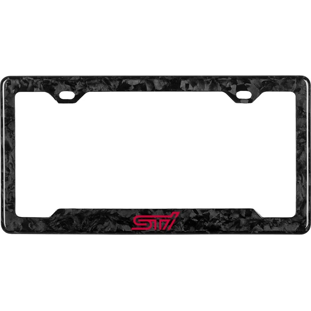 STI 100% REAL CARBON FIBER CAR LICENSE PLATE FRAME