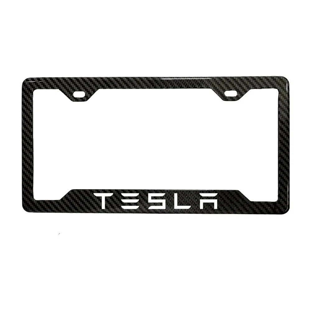 TESLA 100% REAL CARBON FIBER CAR LICENSE PLATE FRAME