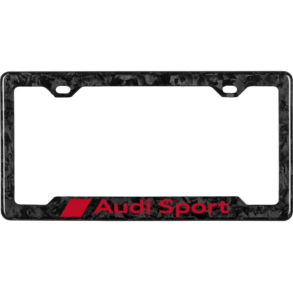 AUDI SPORT 100% REAL CARBON FIBER CAR LICENSE PLATE FRAME