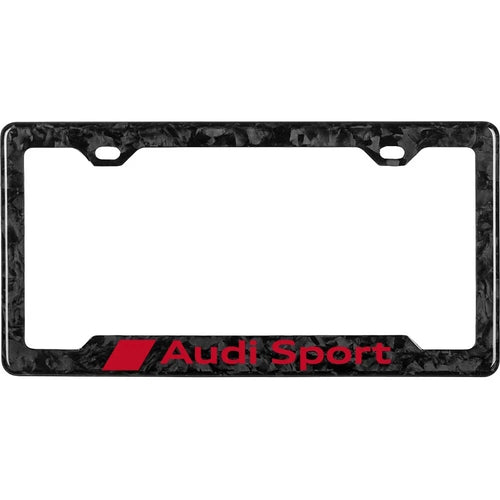 AUDI SPORT 100% REAL CARBON FIBER CAR LICENSE PLATE FRAME