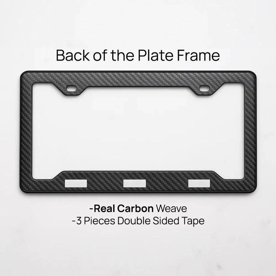AMG 100% REAL CARBON FIBER CAR LICENSE PLATE FRAME
