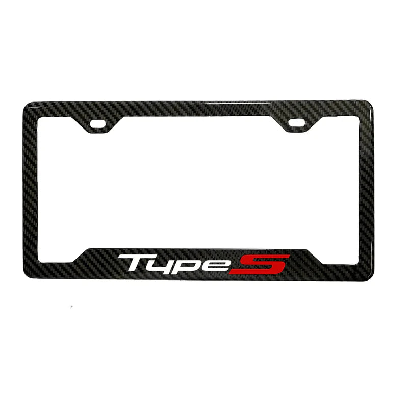TYPE S 100% REAL CARBON FIBER CAR LICENSE PLATE FRAME