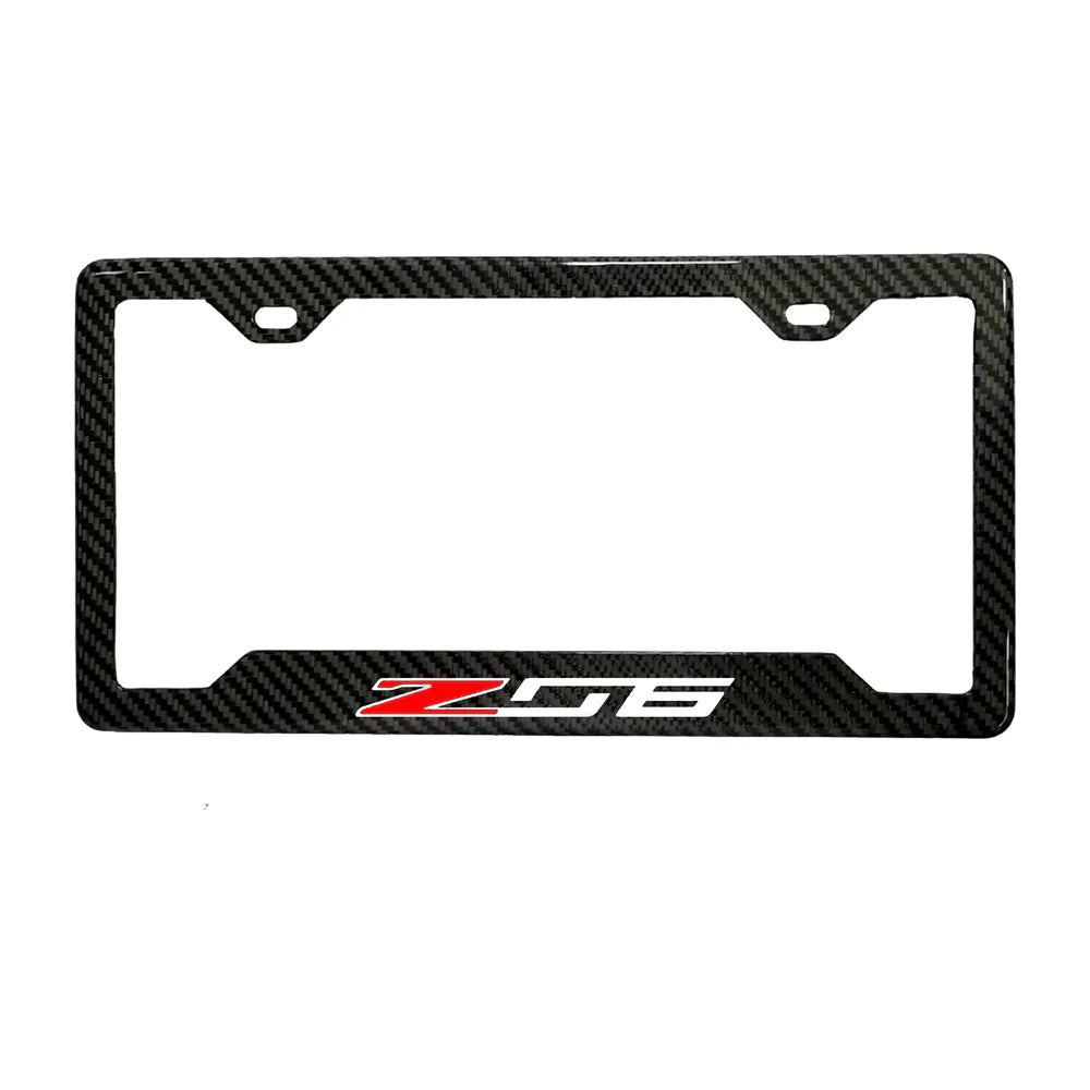 Z06 100% REAL CARBON FIBER CAR LICENSE PLATE FRAME